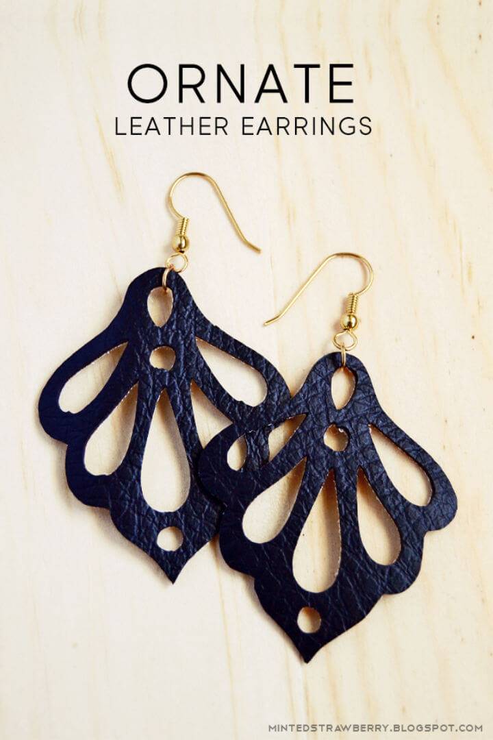 Ornate Faux Leather Earrings Using Silhouette Curio