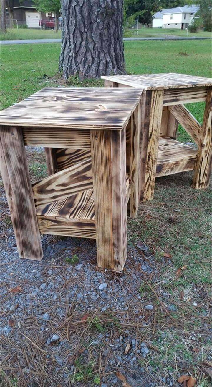 Pallet Wood Side Tables