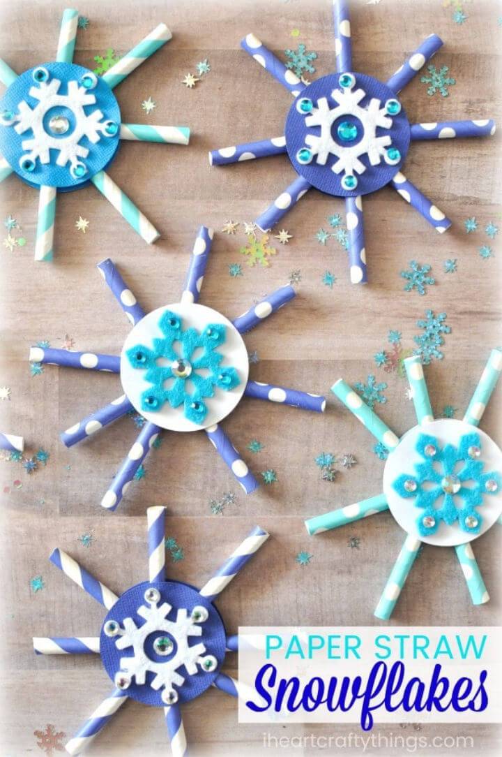 Paper Straw Snowflake Craft