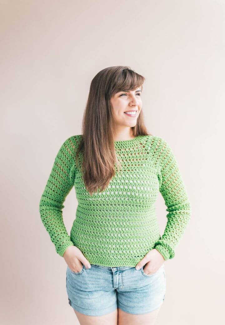 Pucker Pullover Sweater Free Crochet Pattern