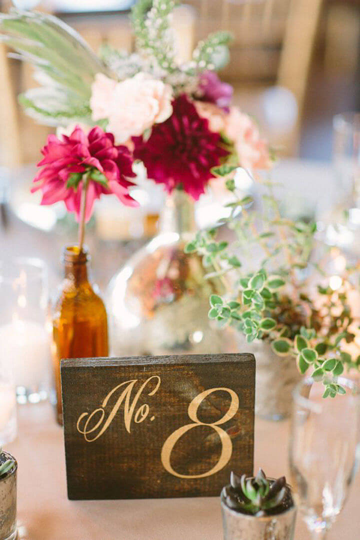 Rustic Wooden Table Numbers For Weddings