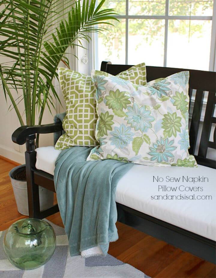 Simple DIY No Sew Napkin Pillow Covers