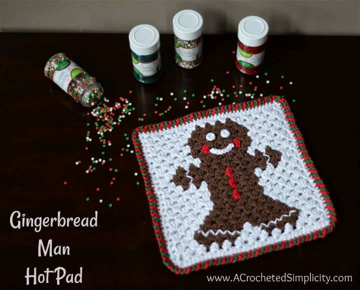 Simple Gingerbread Man Hot Pads Free Pattern