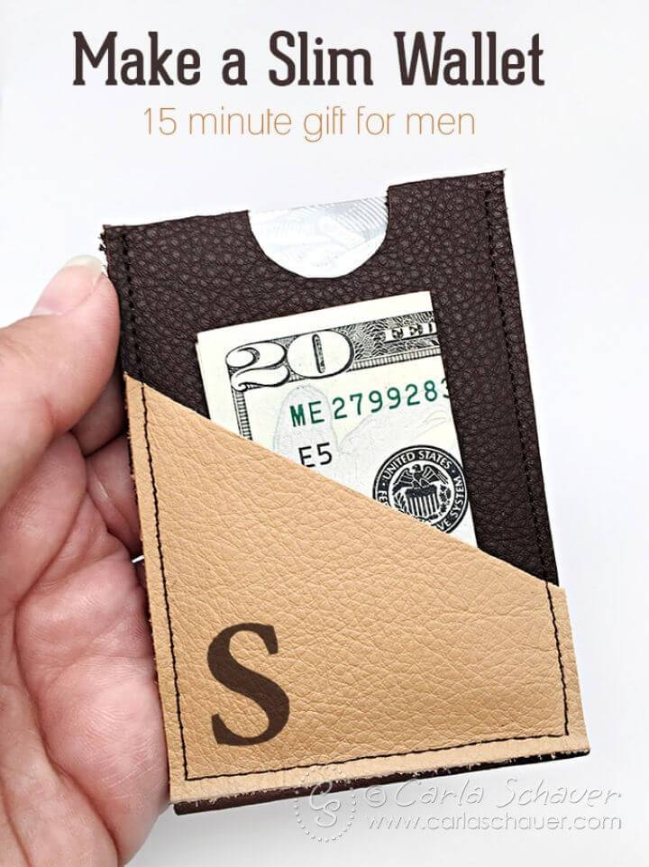 Slim Leather Wallet DIY Gift for Men