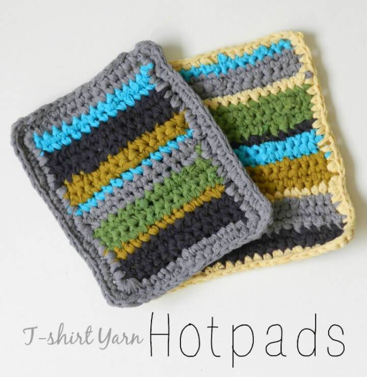 Striped T Shirt Yarn Hot pads Free Crochet Pattern