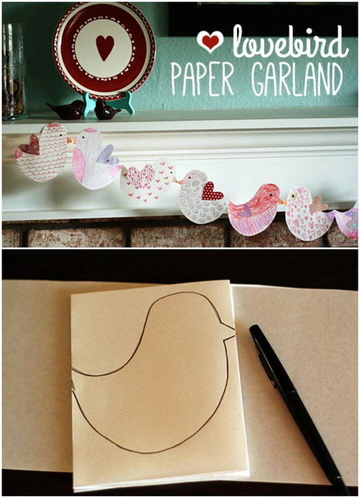 Super Easy DIY Lovebird Paper Garland