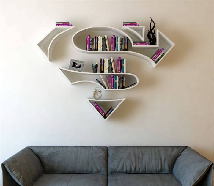 Superhero Logos Shaped Bookshelve