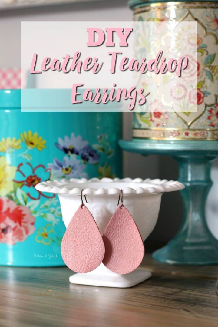 Ten Minute DIY Leather Teardrop Earrings