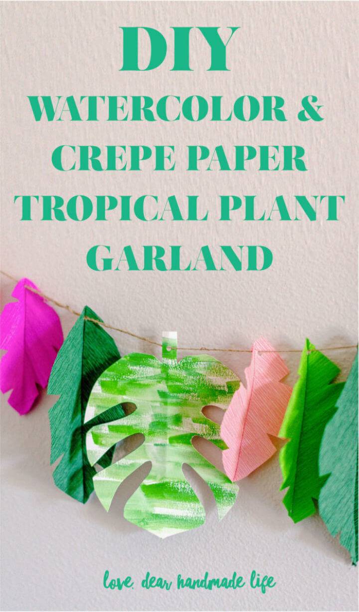 Tropical Watercolor and Crepe Paper Garland