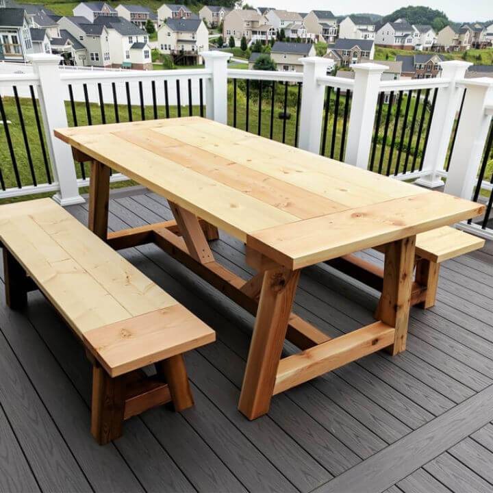 Truss Beam Farmhouse Style Outdoor Table