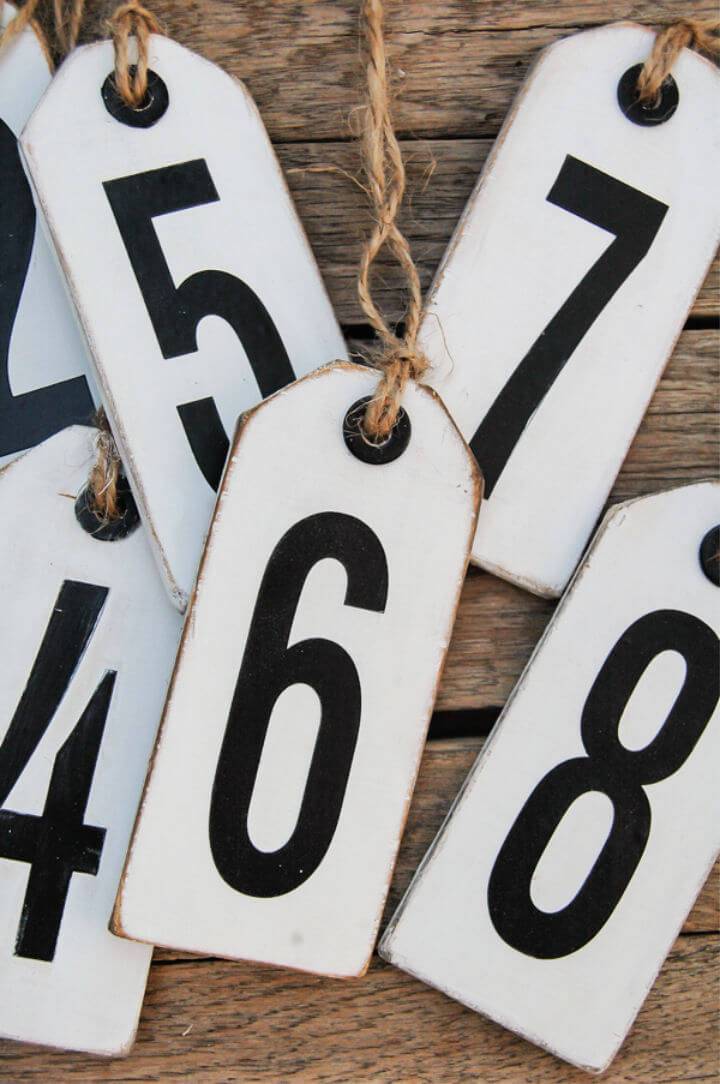 Turn Plywood Scraps into Distressed Number Tags