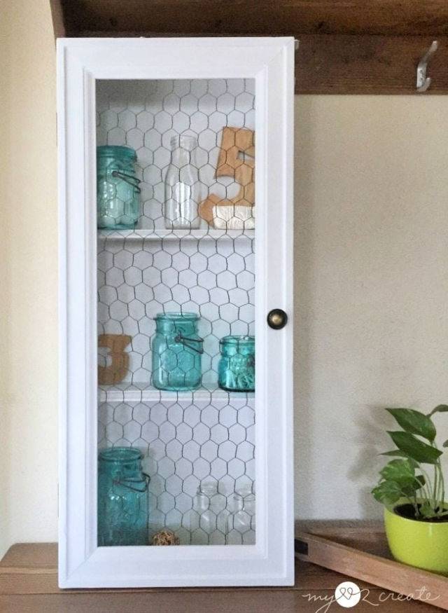 Turn an Old Drawer Into Chicken Wire Cabinet