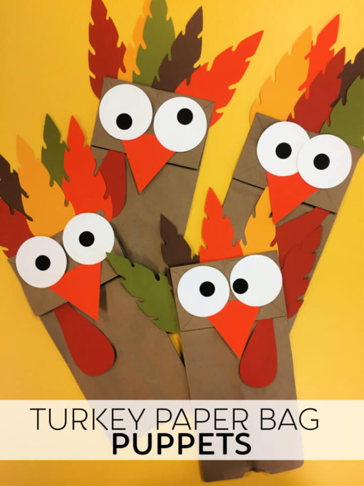 15 Minutes DIY Turkey Paper Bag Puppets