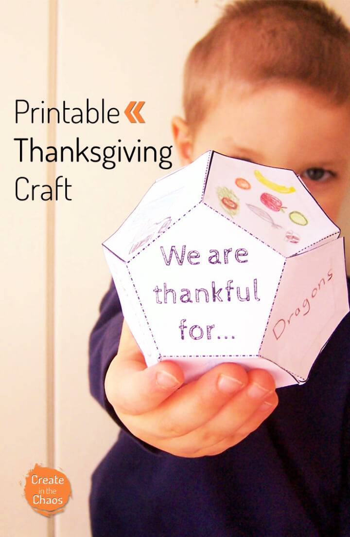  Free Printable 3D Thanksgiving Craft for Kids