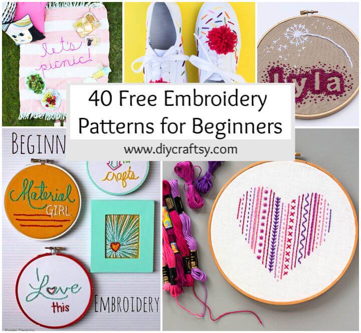 40 Free Embroidery Patterns for Beginners