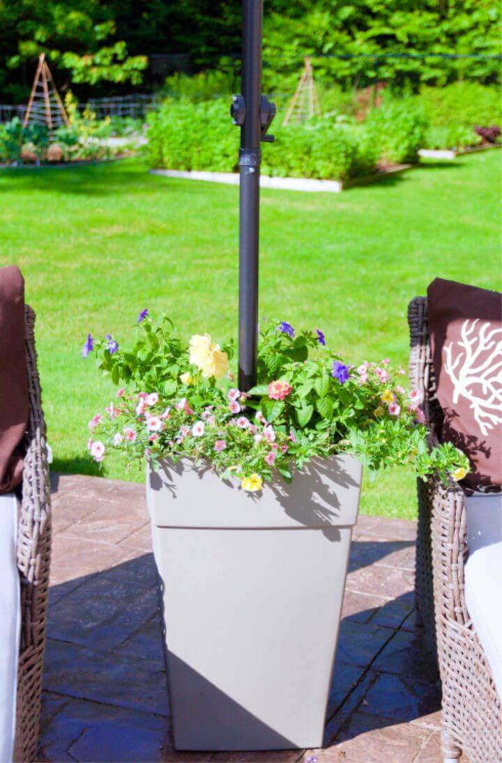 Affordable DIY Umbrella Planter Stand