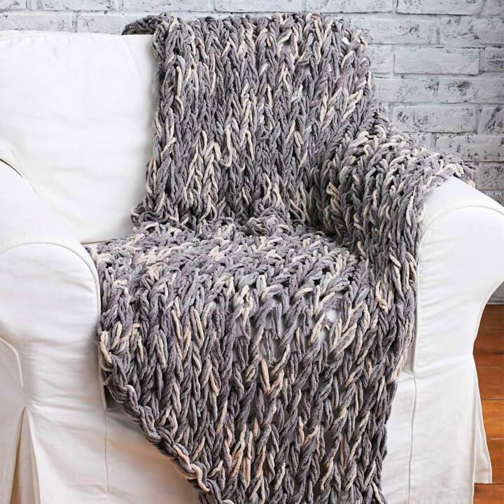 Arm Knit 3-Hour Blanket Pattern