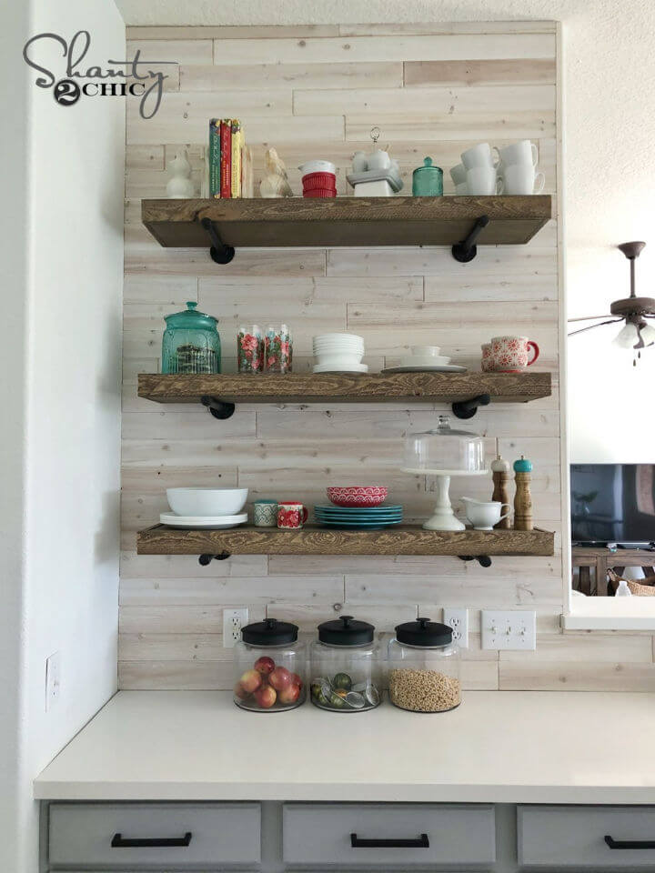 How to Make DIY Floating Kitchen Shelves - Grace In My Space