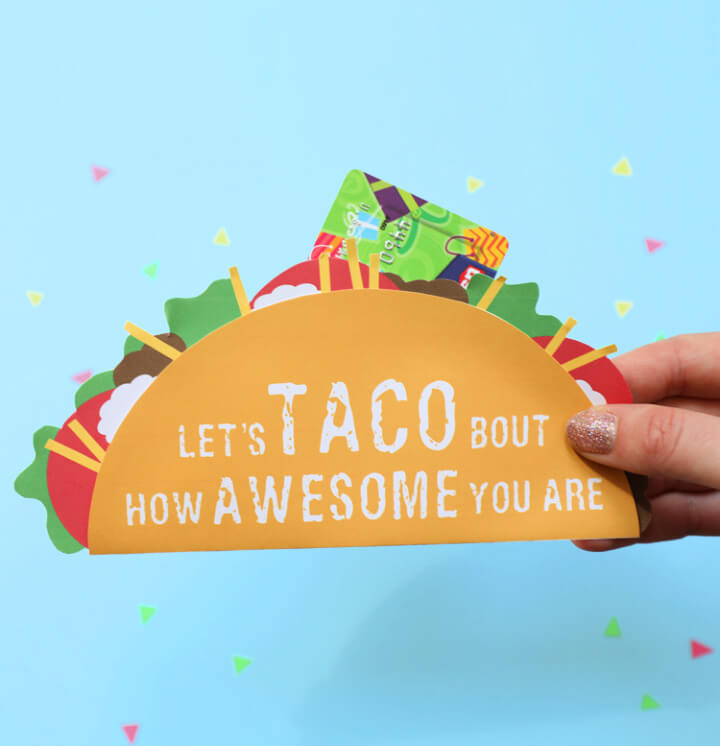 Handmade Taco Gift Card Holder