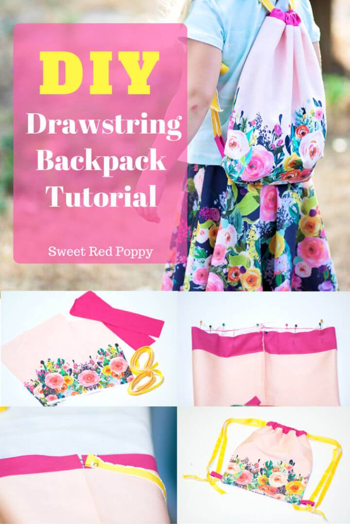 Back To School Kids Drawstring Backpack Pattern