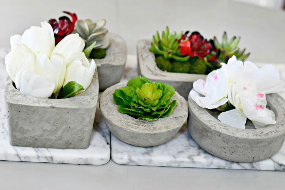 Beautiful DIY Concrete Planters