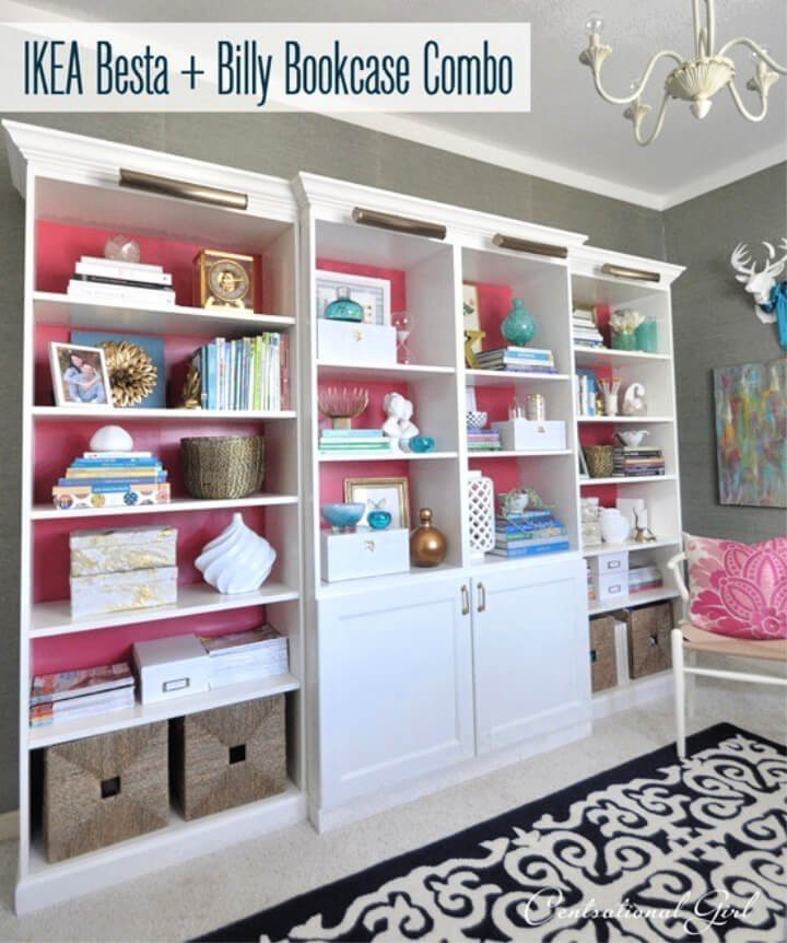 Custom Library Unit Using IKEA's Besta and Billy