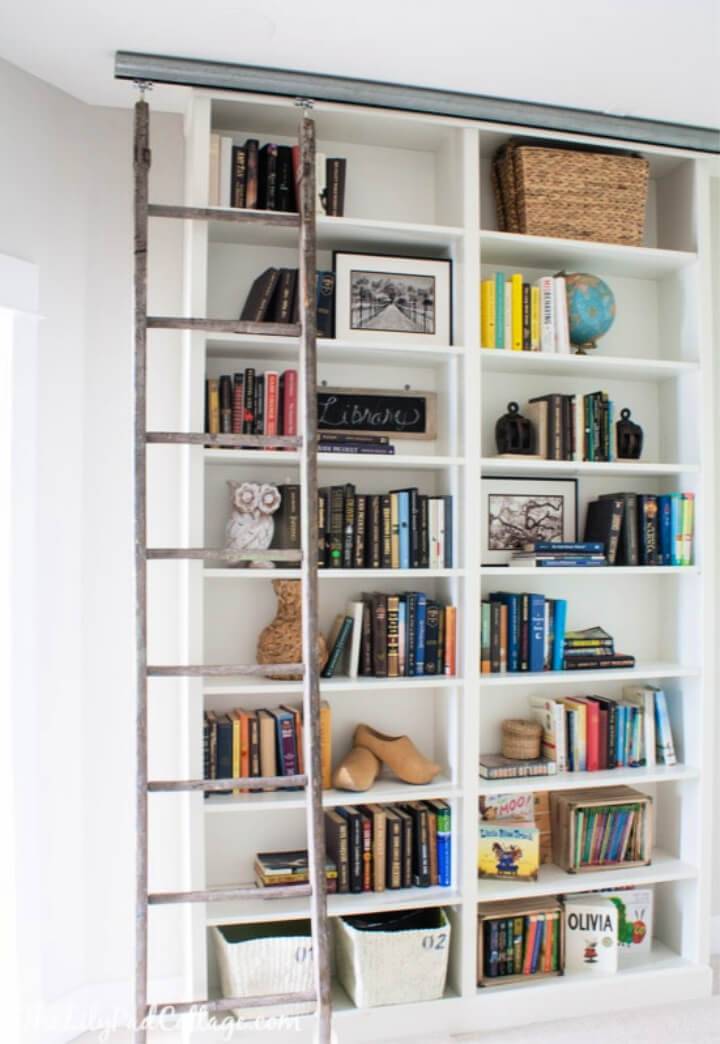 Billy Bookcase Hack With Library Ladder