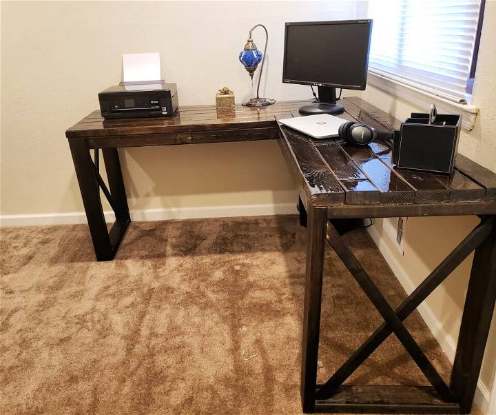 Build L Shaped Office Desk Using 2x4s
