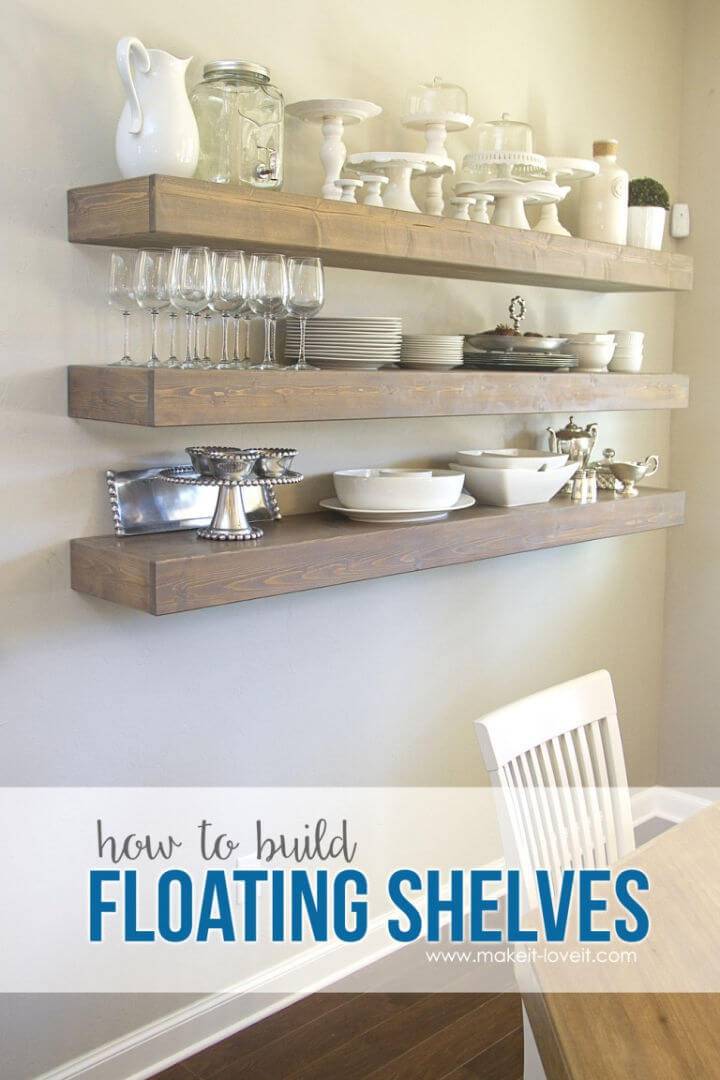 Build Your Own Floating Kitchen Shelves