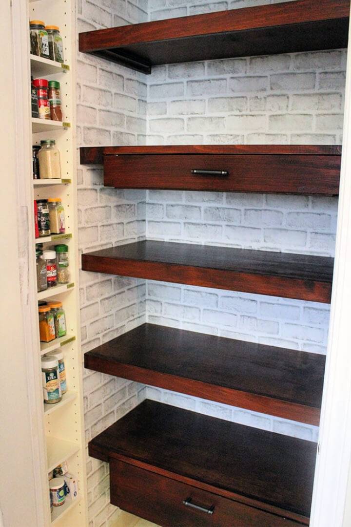 Built in Pantry Shelves With Drawers
