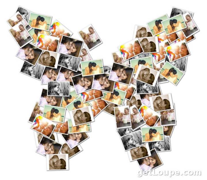 Butterfly Shape Photo Collages for Mother’s Day Gift