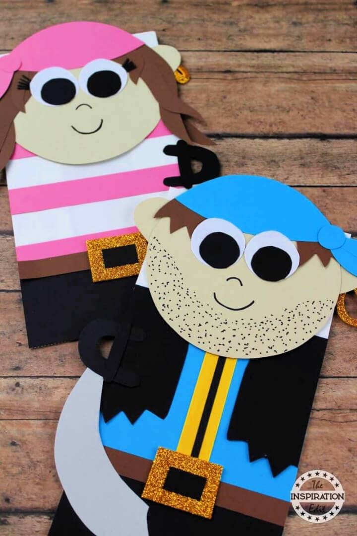 Captain Hook Paper Bag Pirate Puppet