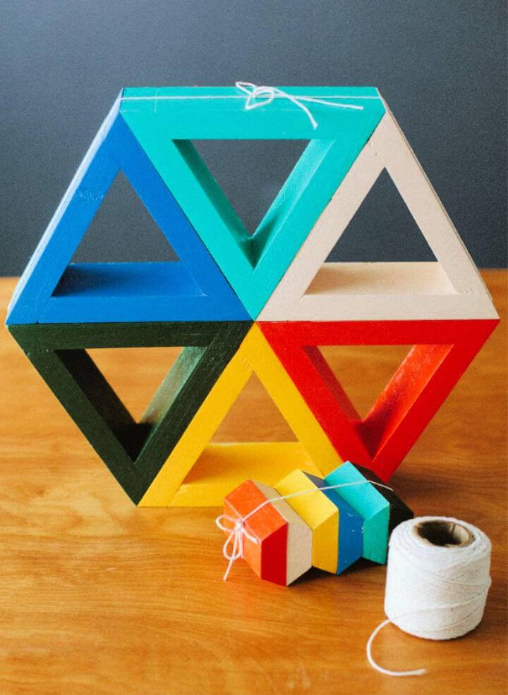 Colorful DIY Triangle Shelves