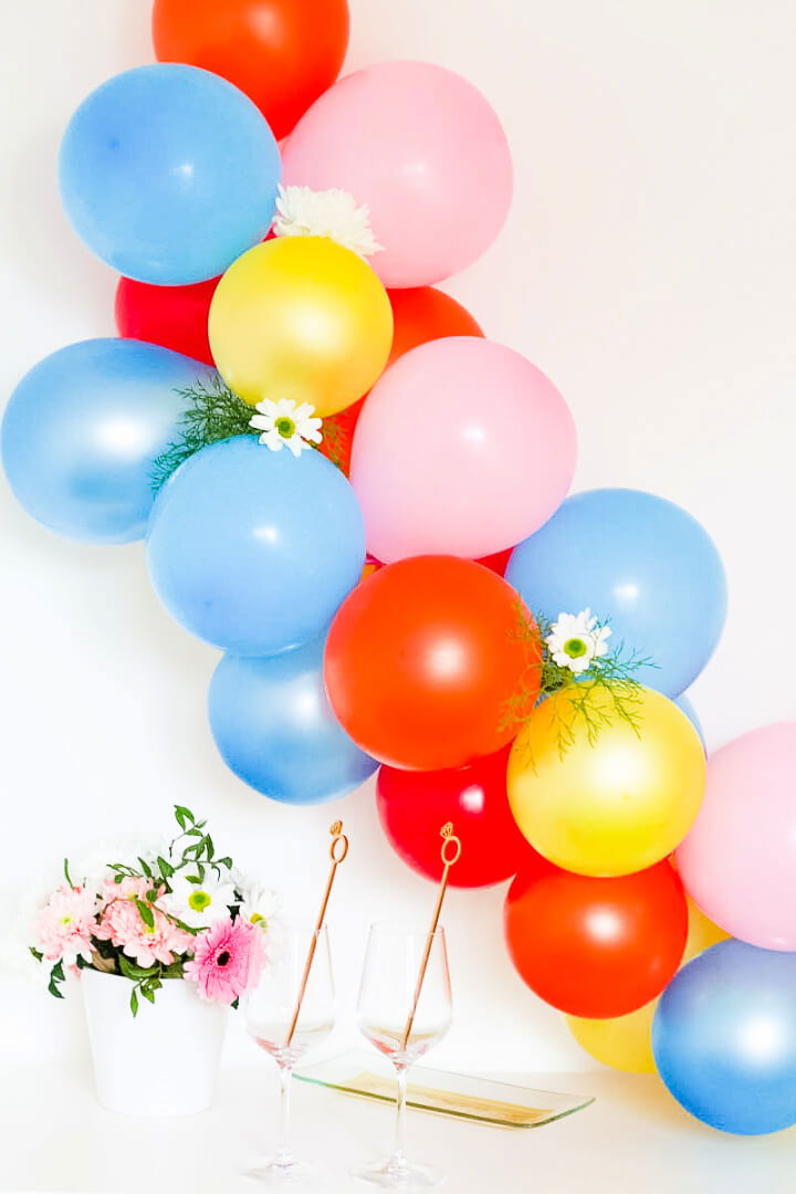 Colourful DIY Balloon Backdrop Arch