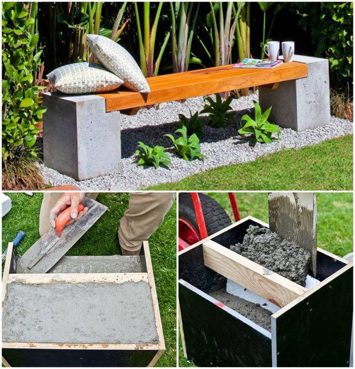Concrete Bench for Backyard