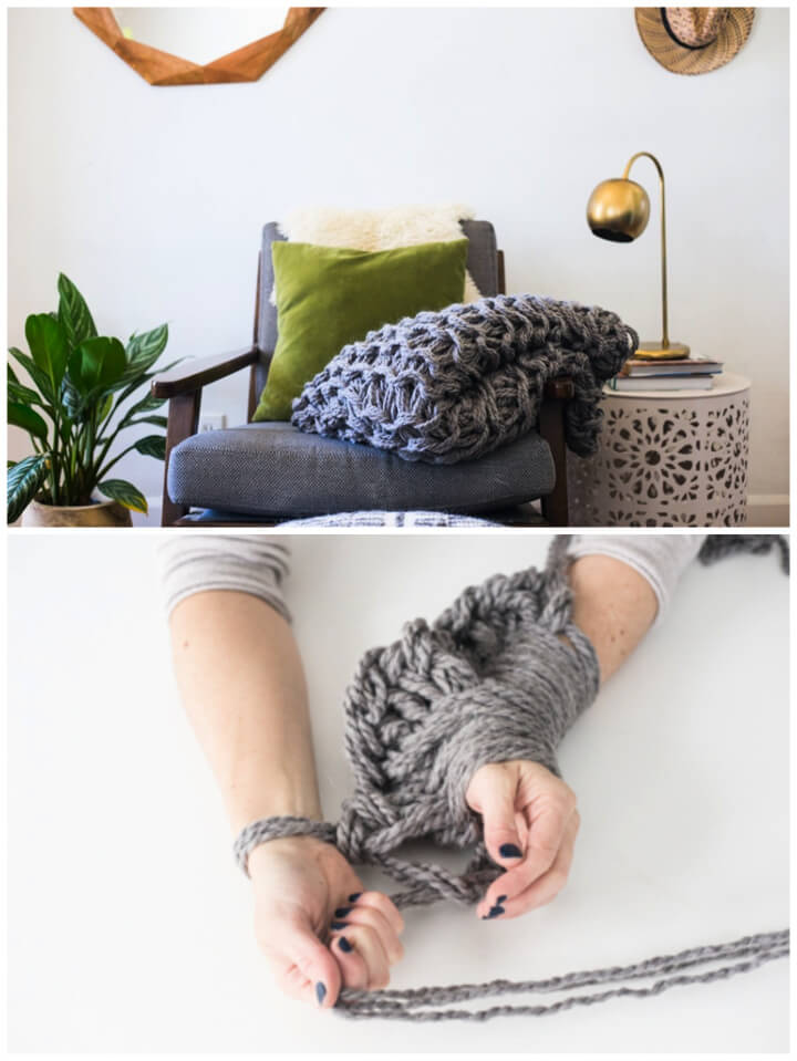 Cozy Arm knit Blanket for Home Decor