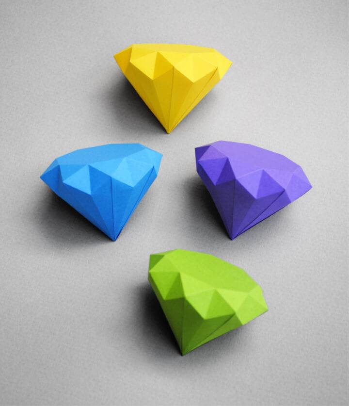 DIY 3D Paper Diamonds