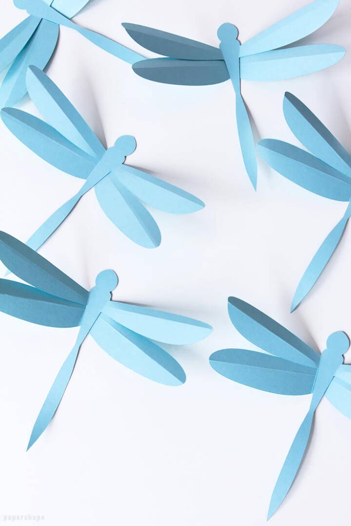 How to Make a 3D Paper Dragonfly