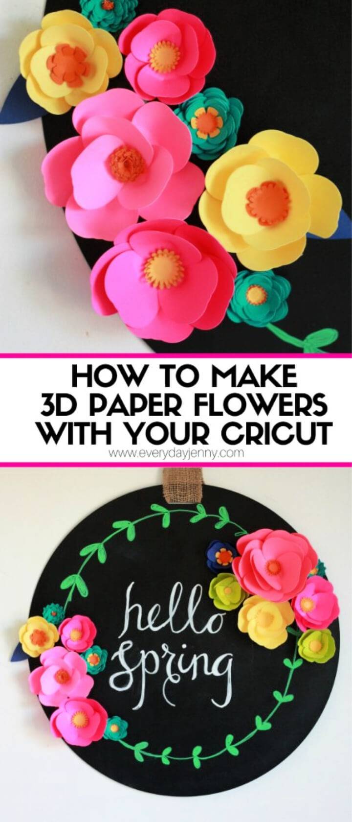 DIY 3D Paper Flower Magnets with Cricut