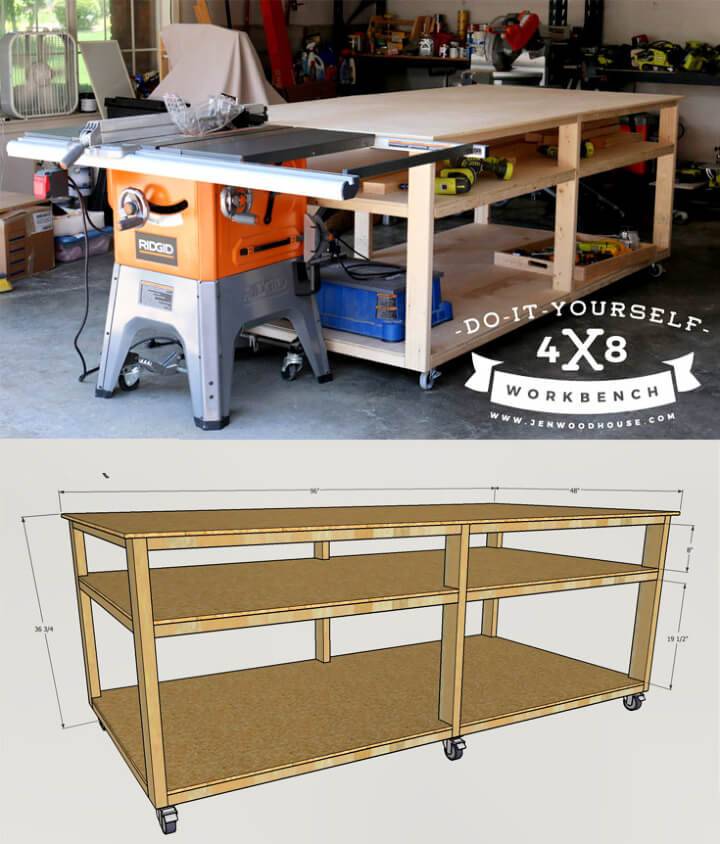 DIY 4×8 Workbench and Outfeed Table