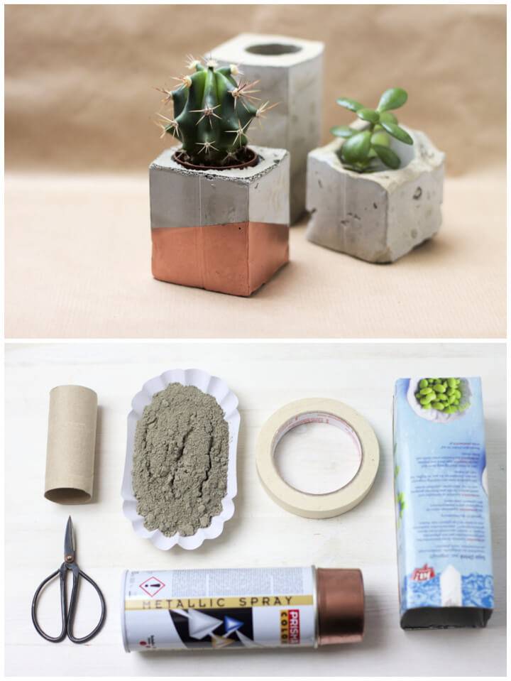 DIY Cement Planter Vases