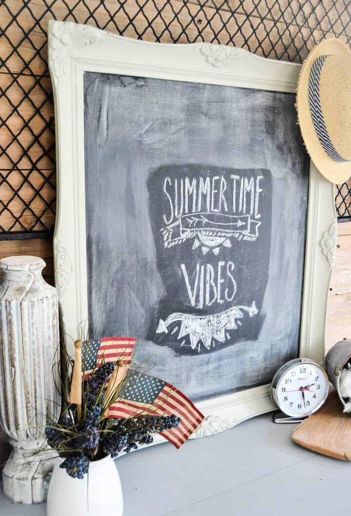 DIY Chalkboard From Thrift Store Frame
