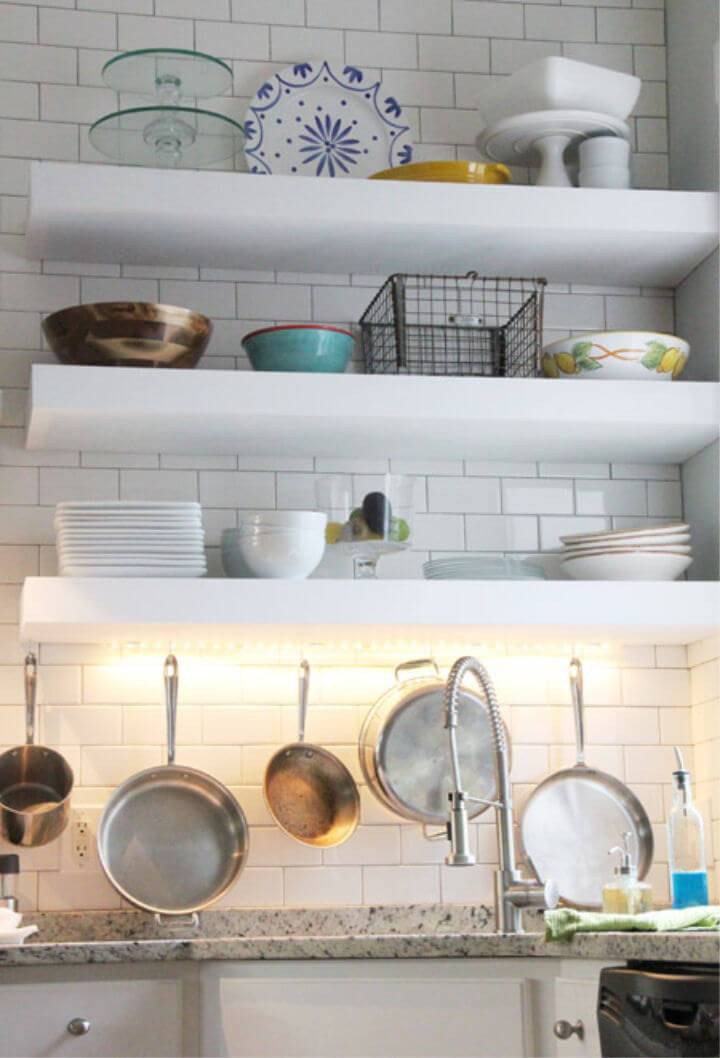 DIY Chunky Kitchen Floating Shelves