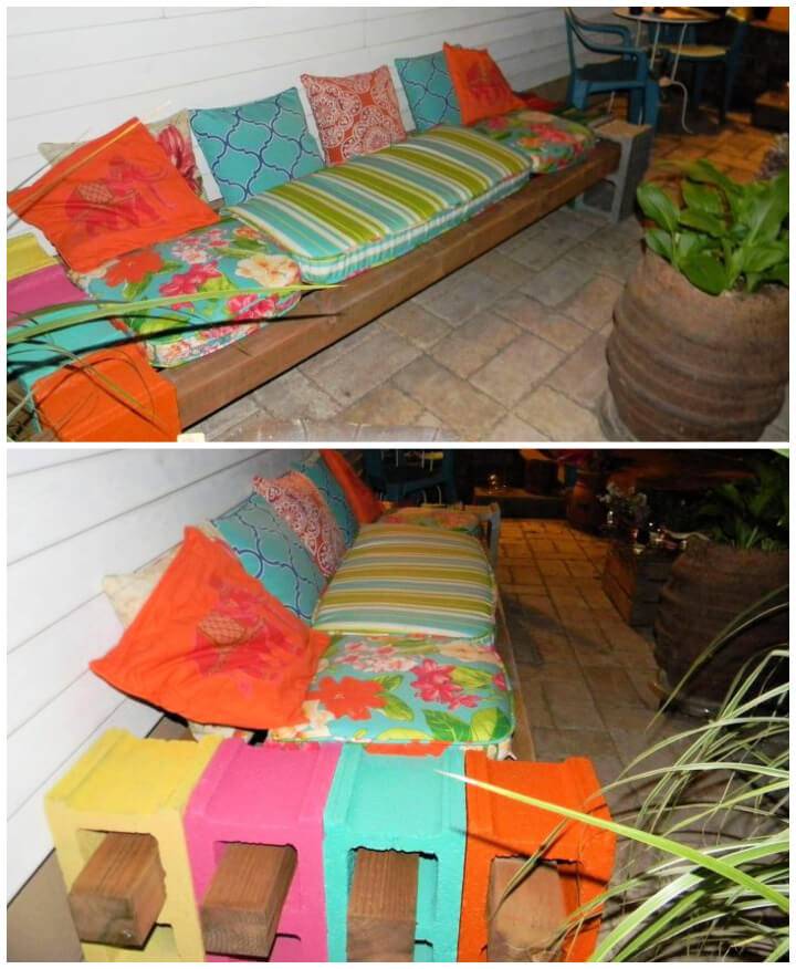 DIY Cinder Block Bench for Your Patio