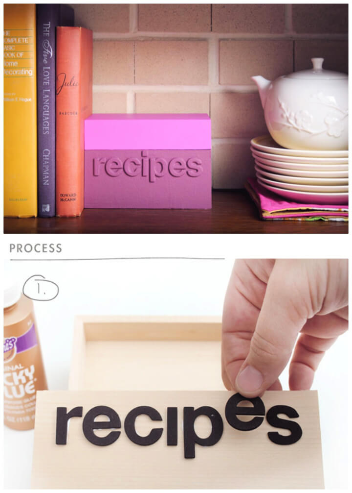 DIY Color block Recipe Box