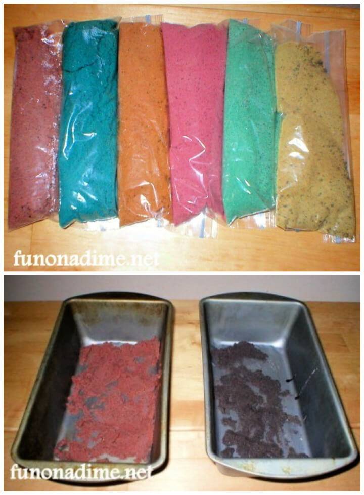 DIY Colored Sand using Food Coloring