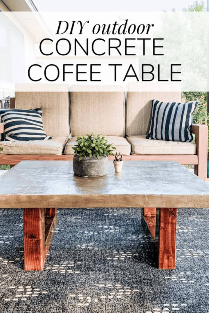 DIY Concrete Outdoor Coffee Table