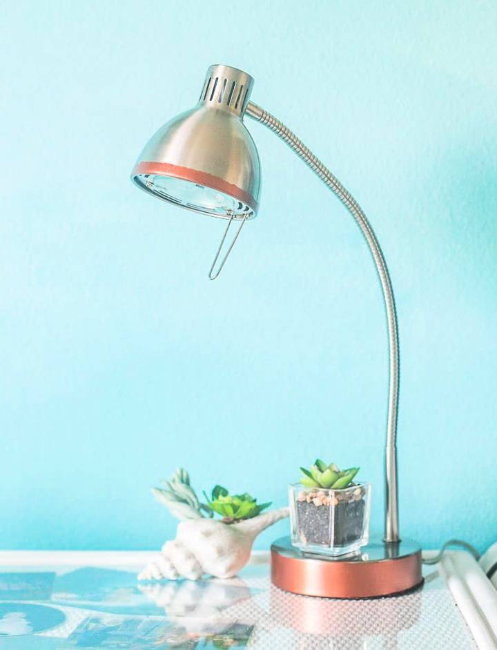 DIY Copper and Silver Desk Lamp Makeover