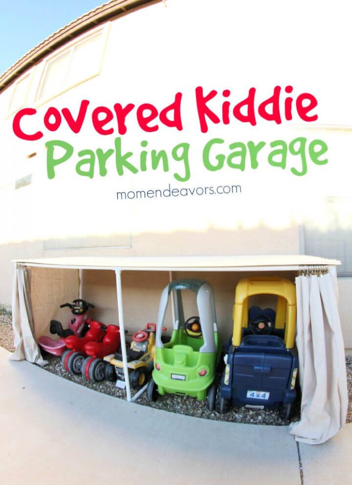 DIY Covered Kiddie Car Parking Garage