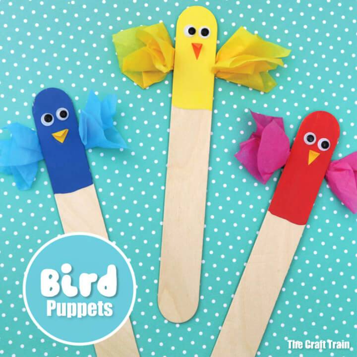 DIY Craft Stick Bird Puppets